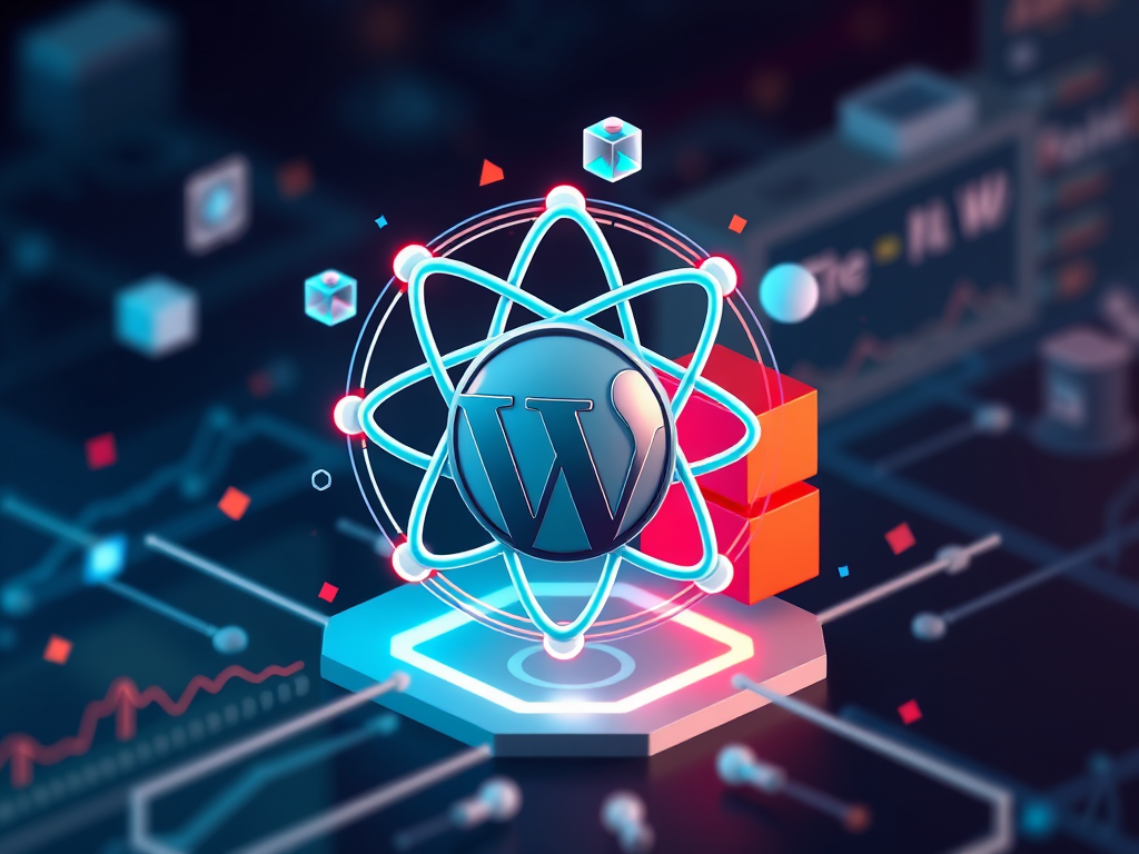 Create a graphical illustration of react redux and wordpress inter connected